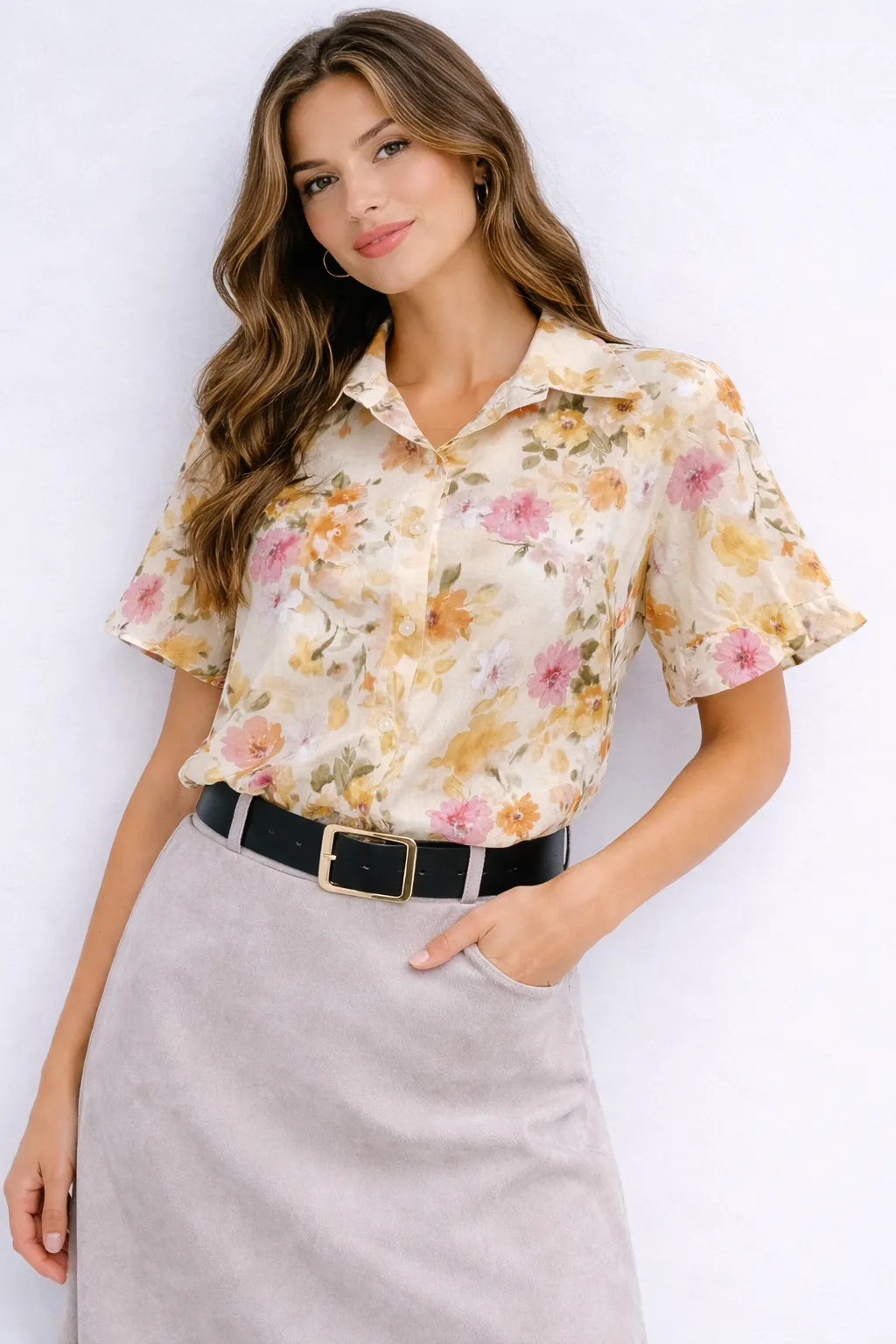 Къса риза на цветя