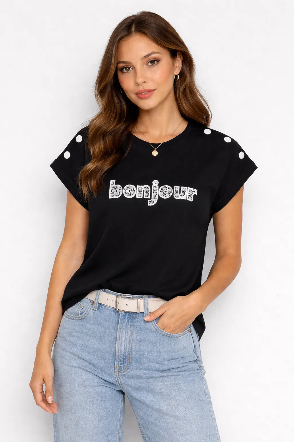 Черна тениска Вonjour