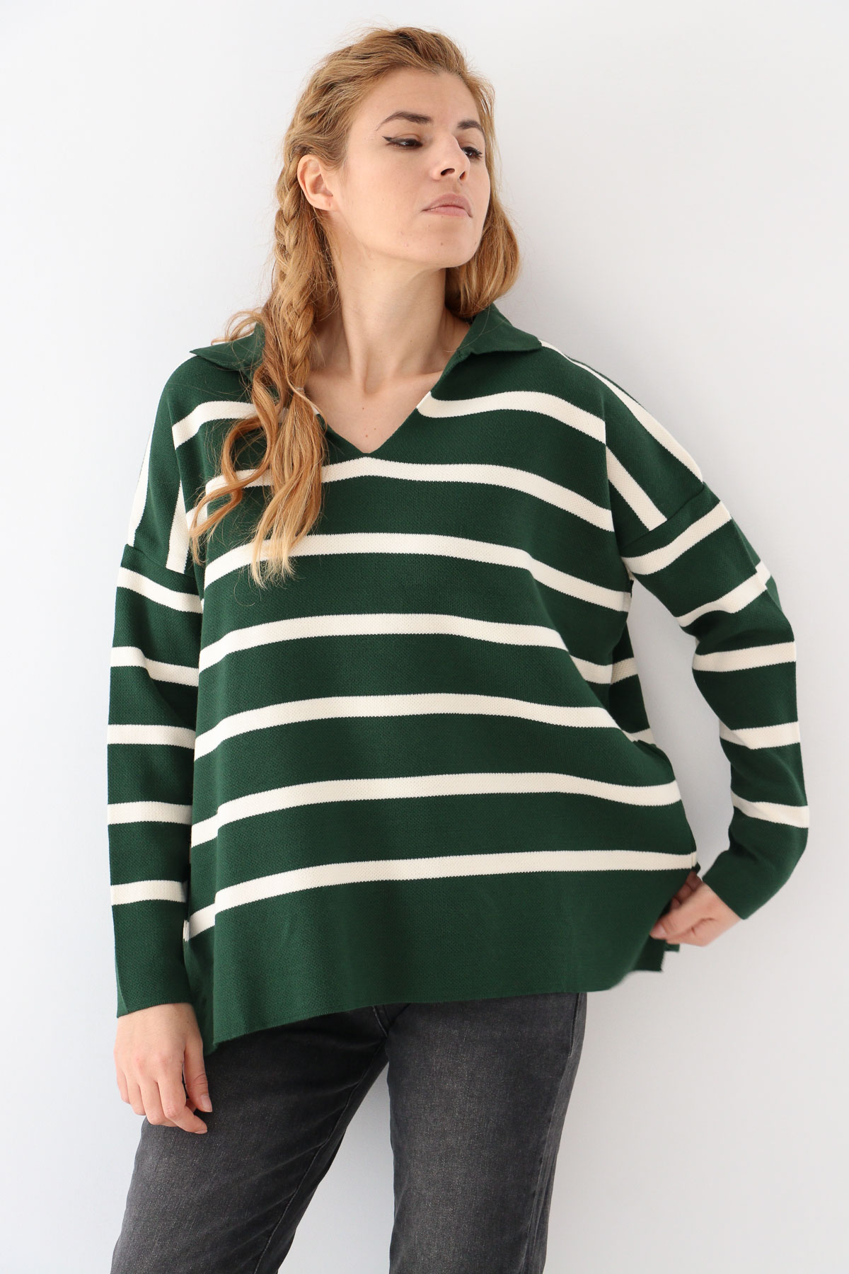 Блуза райе с яка MIXRAY - Image 2