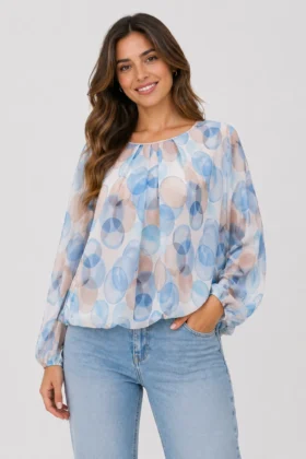 Блуза на кръгове шифон