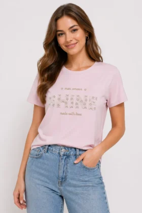 Розова тениска Shine