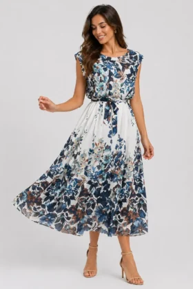 Рокля шифон с флорален принт