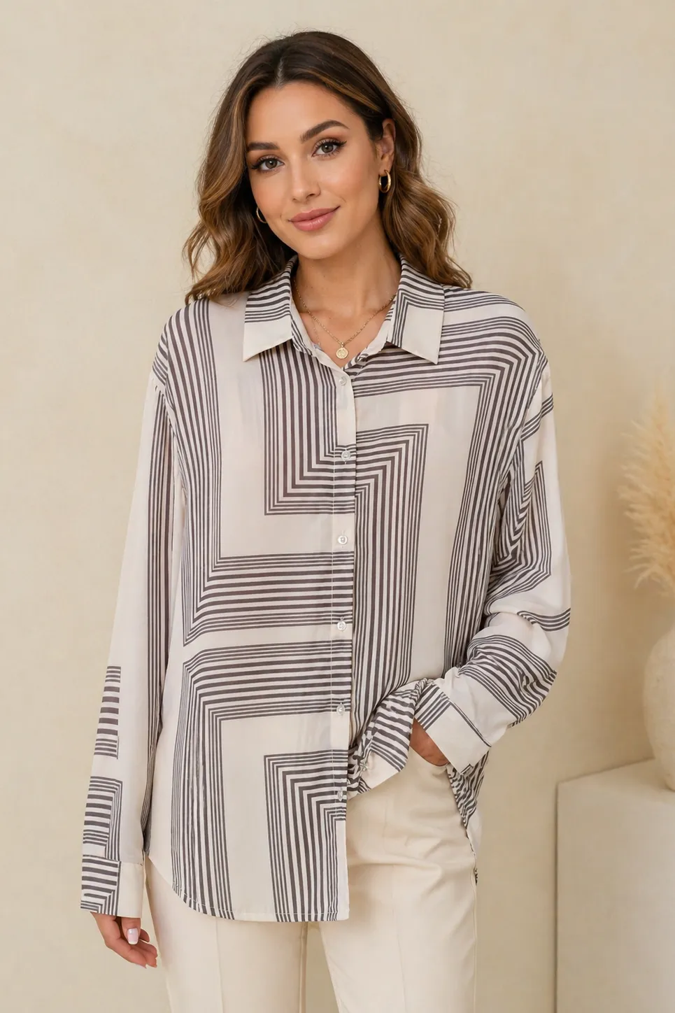 Дълга риза шифон