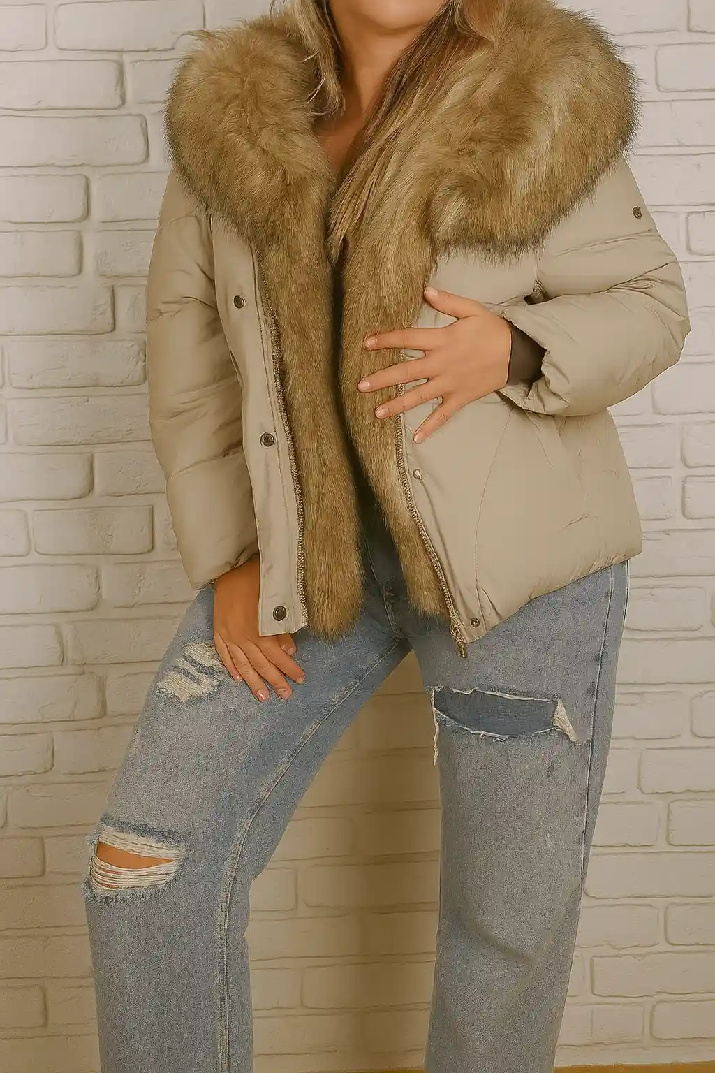 Яке с пухена яка