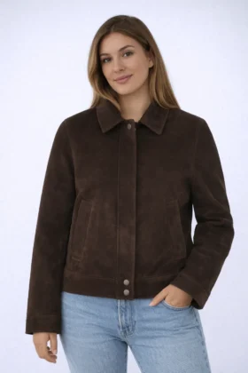 Кафяво кожено яке