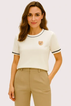 Плетена блуза с мече