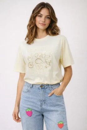 Жълта тениска Romantic