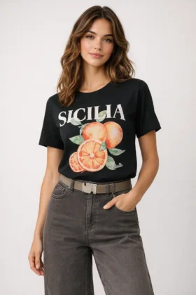 Дамска тениска с портокали
