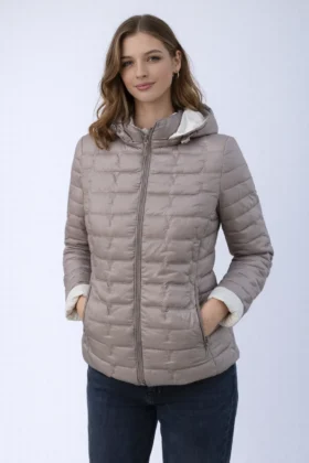 Сиво яке 2 лица с качулка