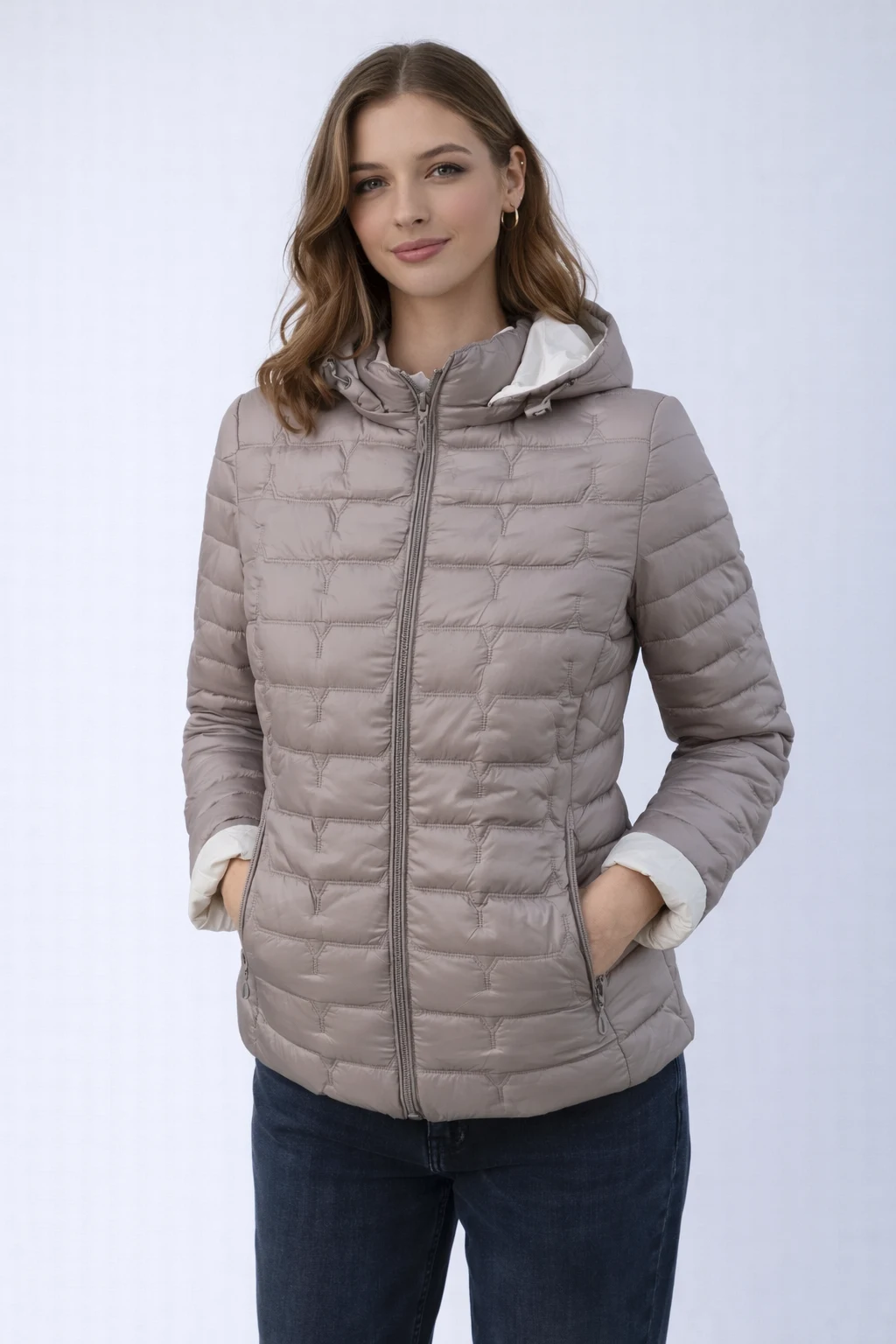 Сиво яке 2 лица с качулка