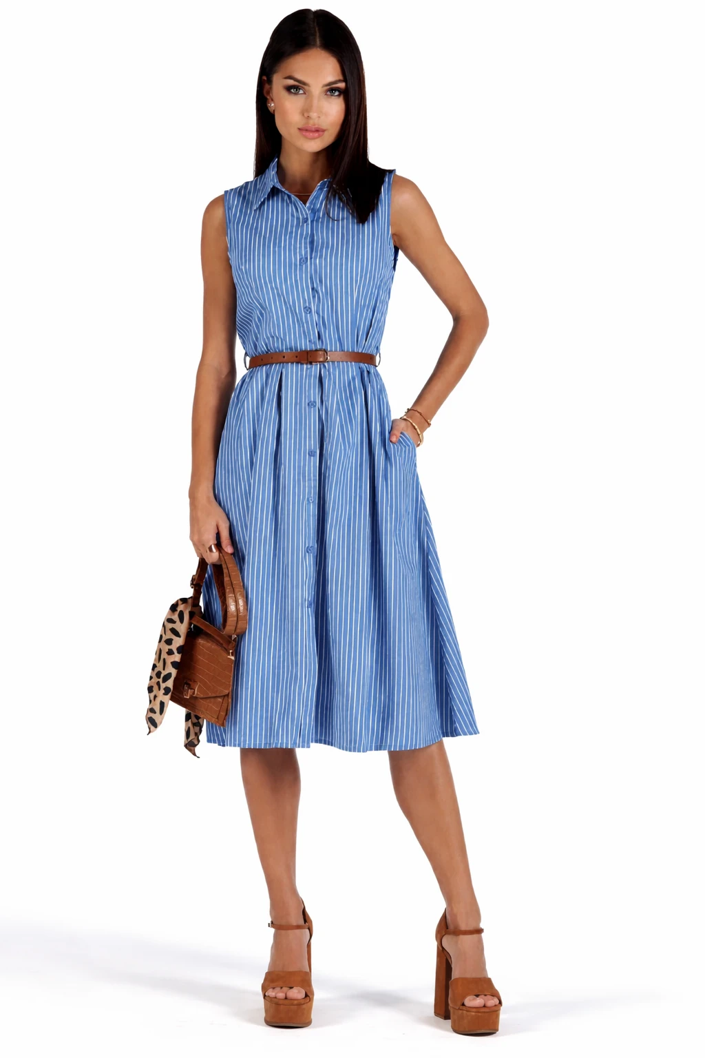 Рокля деним с копчета и колан