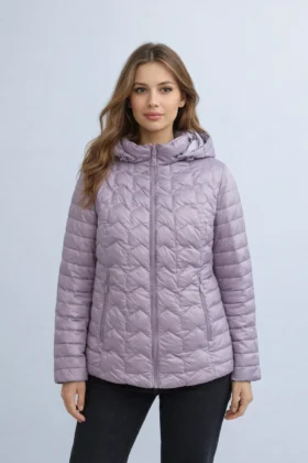 Светло лилаво яке с качулка