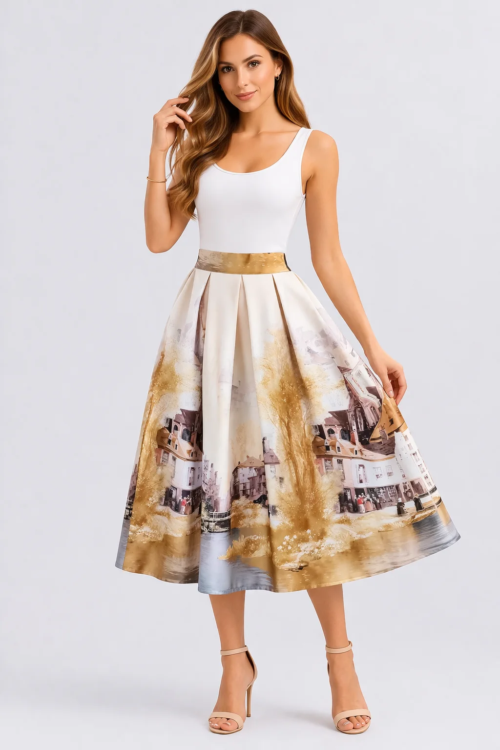 Дълга пола с пейзаж