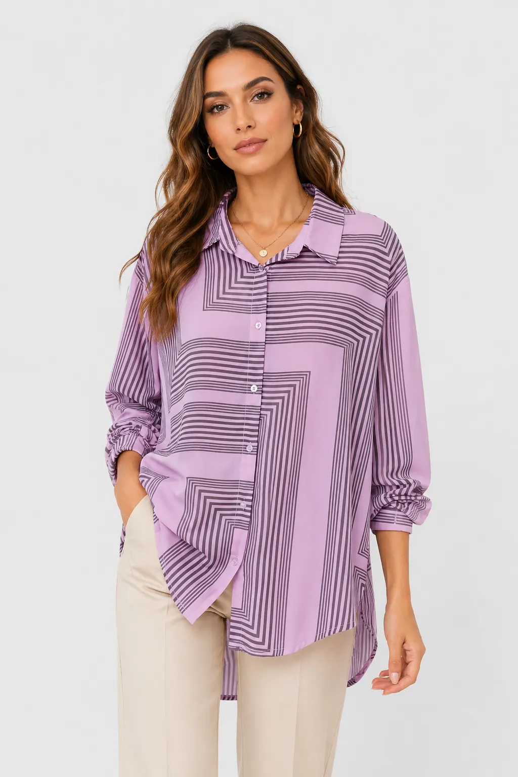 Дълга риза шифон