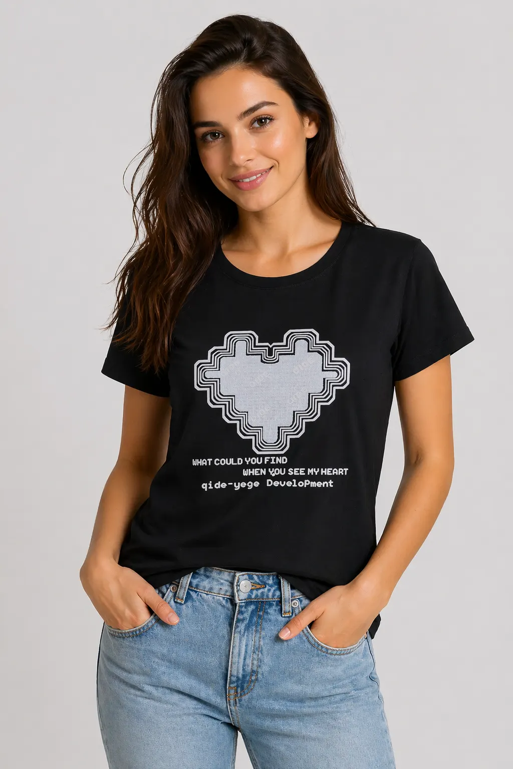 Тениска със сърце