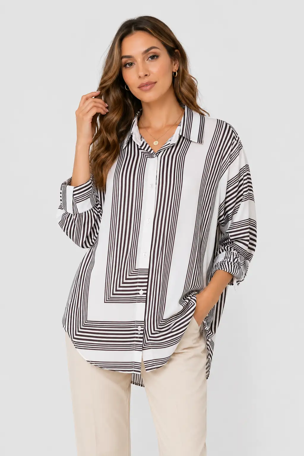 Дълга риза шифон