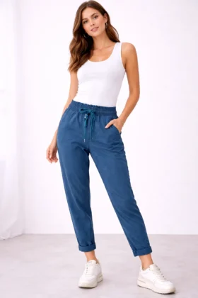 Дънки с ластик Мom fit