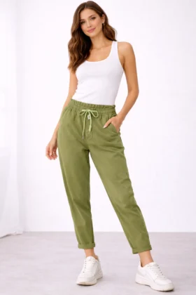 Дънки с ластик Мom fit