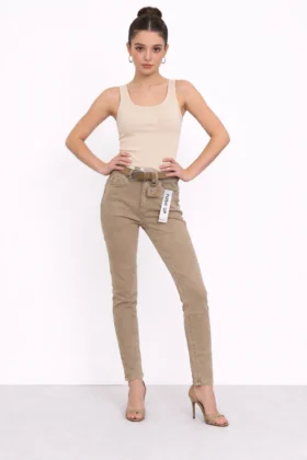 Кафяви слим дънки Push-Up