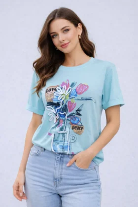 Тениска с цветя X-trap
