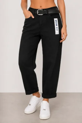 Черни дънки Mom Fit