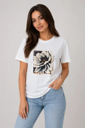 Тениска с цвете