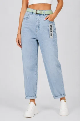 Дънки с камъчета Baggy fit